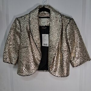 Anthropologie Metallic Sequin Blazer